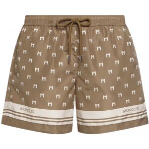 MONCLER Monogram Swimshorts Beige - Men - Stone > Cream