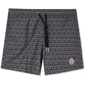 MONCLER Monogram Swimshorts Black - Men - Black