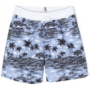 Boss Palm Tree Swimshorts - KIDS - Blue