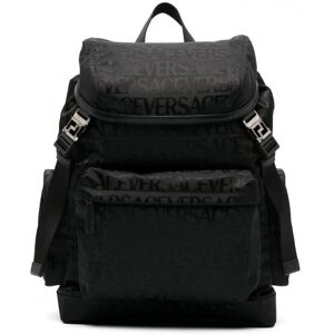 Versace Nylon Fabric Backpack Black - Men - Black