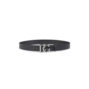 Dolce & Gabbana DG Interlock Leather Belt Black - Men - Black