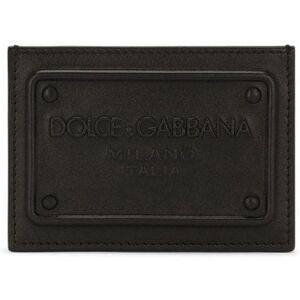 Dolce & Gabbana Embossed Plaque Card Case Black - Men - Black