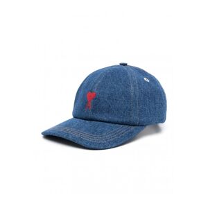 AMI PARIS Red ADC Embroidery Cap Indigo Blue - Unisex - Blue