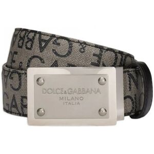 Dolce & Gabbana Reversible Over Logo Belt Brown - Men - Brown