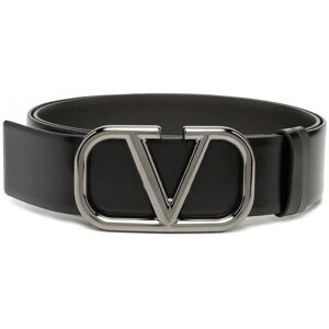 VALENTINO Silver VLOGO Signature Belt - Men - Black