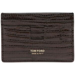 TOM FORD Tejus T Line Bifold Card Case Brown - Men - Brown