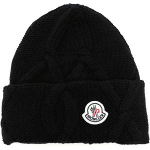 MONCLER Wool Fold Beanie Black - Men - Black