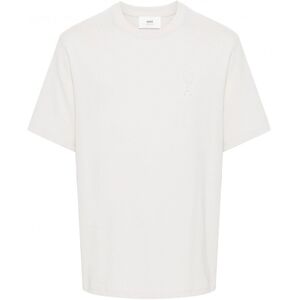 AMI PARIS ADC Cotton T-shirt Off-white - Men - Grey > Stone > Cream