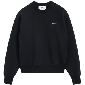 AMI PARIS Branded Cotton Sweatshirt Black - Men - Black