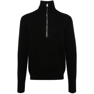 TOM FORD Cashmere Blend Half Zip Sweater Black - Men - Black