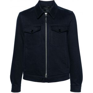 TOM FORD Cotton Linen Twill Jacket Blue - Men - Navy