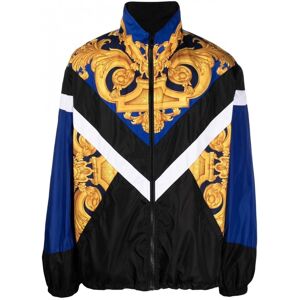 Versace Greca Technical Track Jacket - Men - Black > Blue > Gold