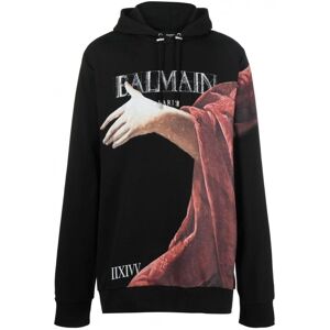 BALMAIN Statue Printed Hoodie Black - Men - Black