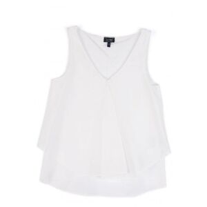 Armani Jeans Women's Sleeveless Top - Women - White - Size: 44 (uk12)