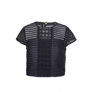 Ted Baker Lace Panelled Black Top - Women - Navy