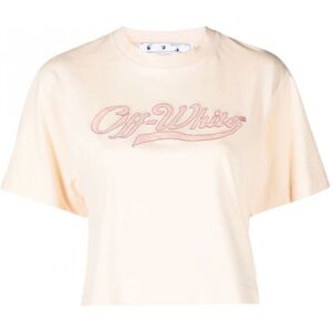 OFF WHITE Womens Baseball Crop Tee Nude - Women - Pink > Cream