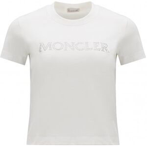 MONCLER Womens Branded Cotton Tee White - Women - White