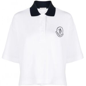 MONCLER Womens Contrast Collar Polo White - Women - White