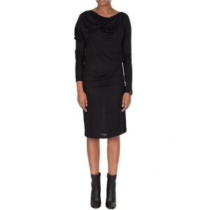 MAISON MARGIELA Wool Silk Mix Ribbed Black Dress - Women - Black