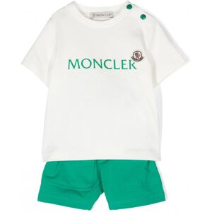 MONCLER ENFANT Baby Shorts & T-shirt Set Green - KIDS - Green > White