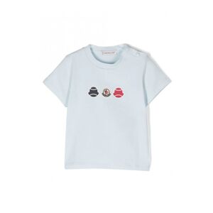 MONCLER ENFANT Baby Triple Logo T-shirt Blue - KIDS - Blue