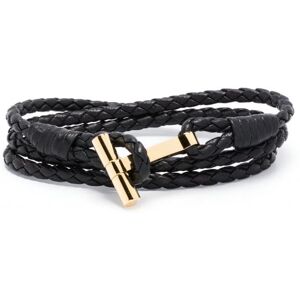 TOM FORD Braided Leather T Bracelet Black - Men - Black