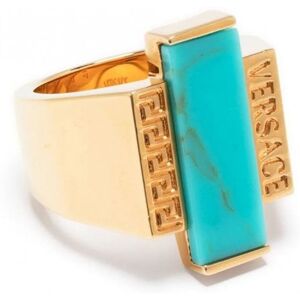 Versace Gold Emerald Ring - Men - Blue > Gold