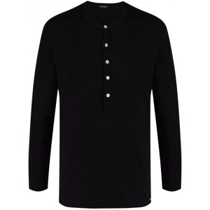 TOM FORD Cotton Stretch Henley Black - Men - Black