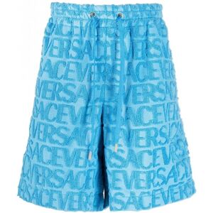 Versace Jacquard Fabric Shorts Blue - Men - Blue