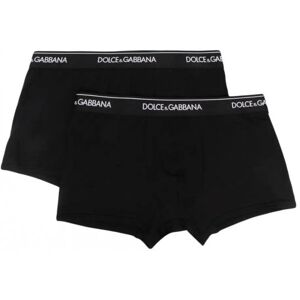 Dolce & Gabbana Logo Waistband 2 Pack Boxers Black - Men - Black