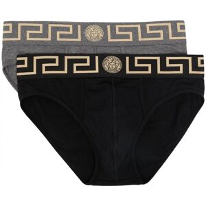 Versace Two Pack Slip Briefs Black - Men - Black > Grey