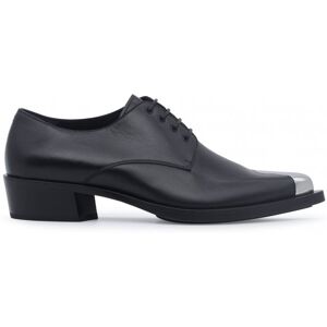 ALEXANDER MCQUEEN Punk Silver Tip Pointed Shoes Black - Men - Black