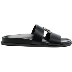 VALENTINO V-Logo Leather Sandals Black - Men - Black