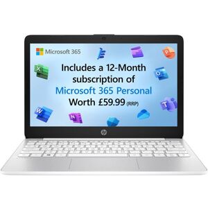 HP Stream 11-ak0027na 11.6" Laptop - Intel® Celeron®, 64 GB eMMC, 4 GB RAM - White - Microsoft 365 Personal 12-month subscription