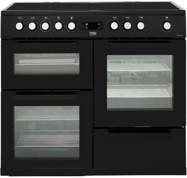 Beko KDVC100K 100cm Electric Range Cooker with Ceramic Hob - Black - A/A Rated