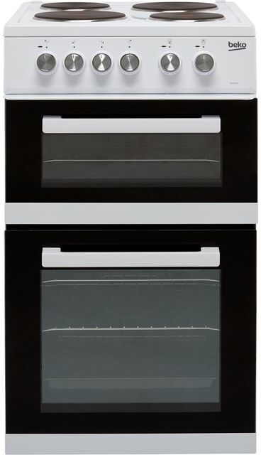 Beko KD531AW 50cm Electric Cooker with Solid Plate Hob - White - A Rated