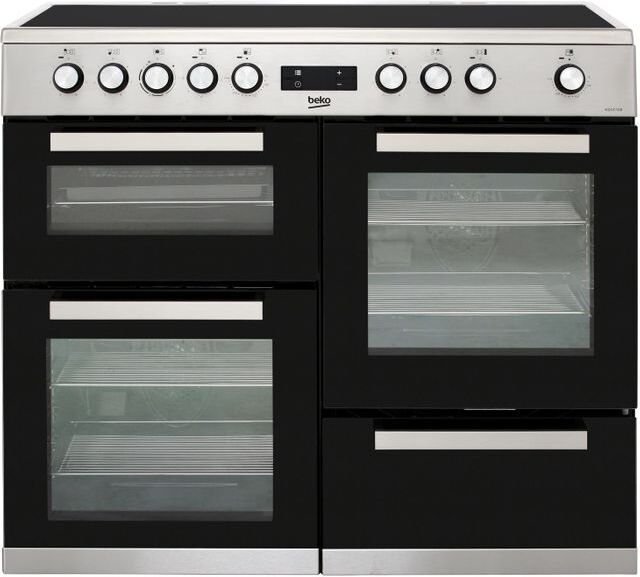 Beko KDVC100X 100cm Electric Range Cooker with Ceramic Hob - Stainless Steel - A/A Rated