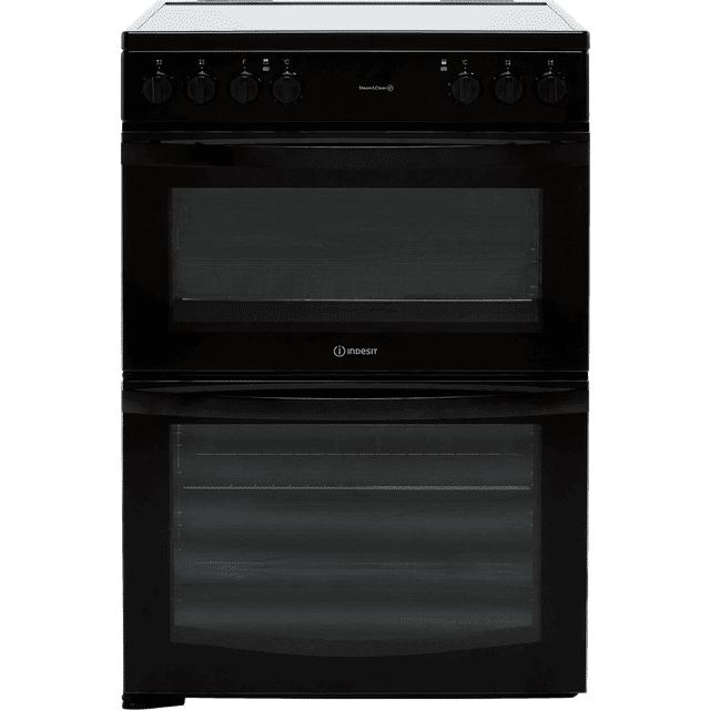 Indesit ID67V9KMB/UK 60cm Electric Cooker with Ceramic Hob - Black - A/A Rated