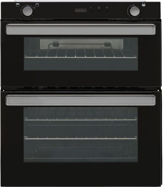 Belling BI702G Built Under Gas Double Oven with Full Width Electric Grill - Black - A/A Rated