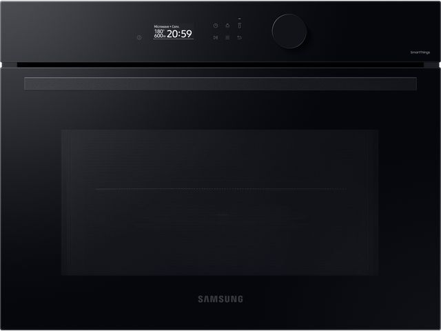 Samsung Bespoke Series 5 NQ5B5763DBK Wifi Connected Built In Compact Electric Single Oven - Black Glass