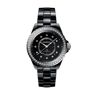 Chisholm Hunter Chanel J12 Paved Bezel  Ladies Watch H6526 38mm Black Ceramic Bracelet Black Dial Diamond Set