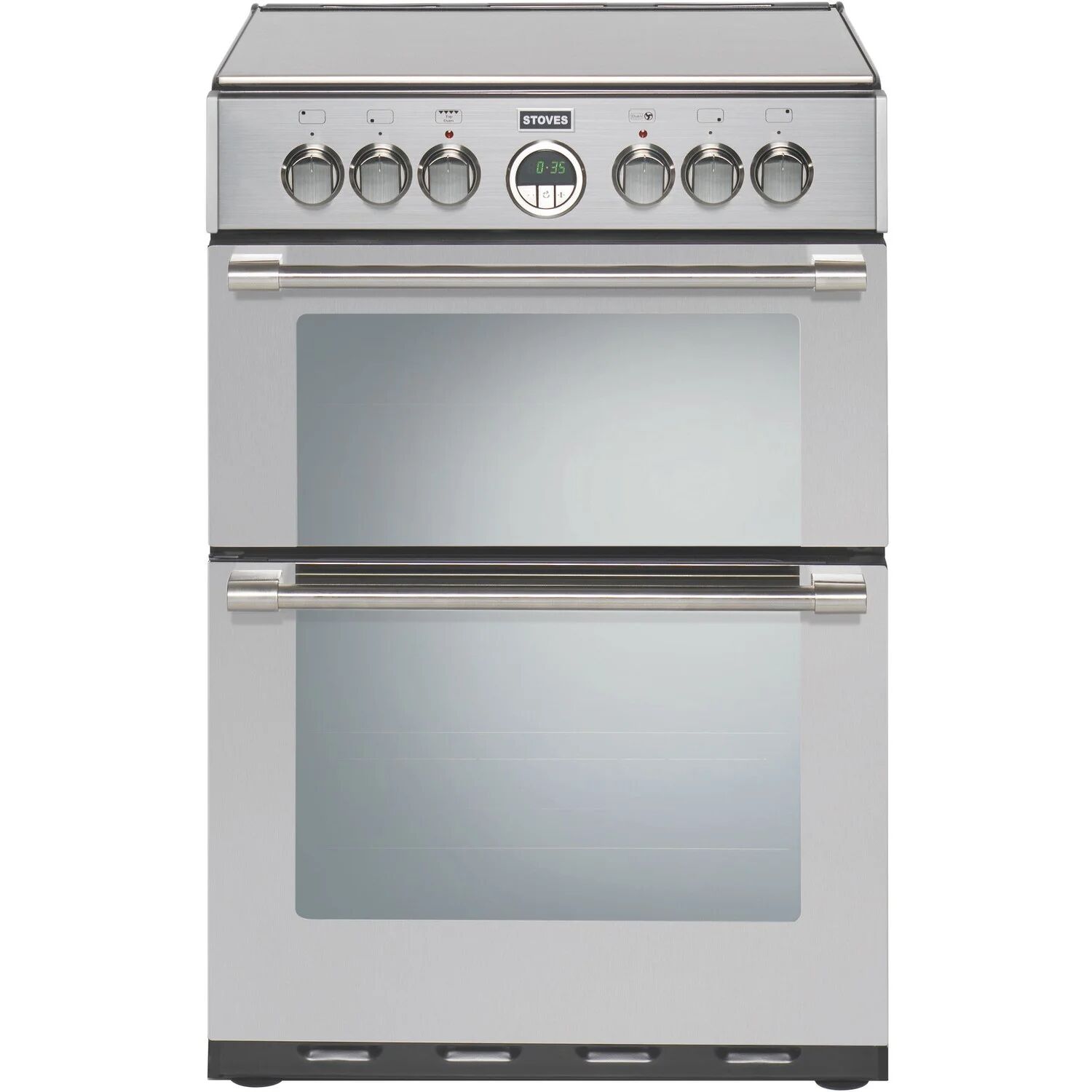 Stoves Sterling 600E 60cm Double Oven Electric Cooker with Ceramic Hob - Stainless Steel