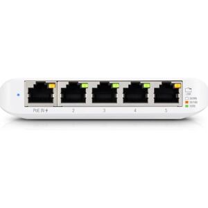 Ubiquiti UniFi Switch USW-FLEX 4-Port x 10/100/1000 PoE + 1 x 10/100/1000 PoE L2 Wall Mountable Managed Switch