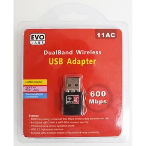 Evo Labs AC600 Dual Band USB WiFi Network Adapter