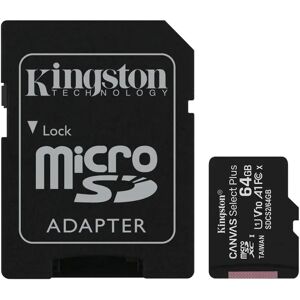 Kingston Canvas Select Plus 64GB UHS-I Micro SD Memory Card + SD Adapter