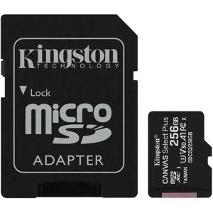 Kingston Canvas Select Plus 256GB UHS-I Micro SD Memory Card + SD Adapter