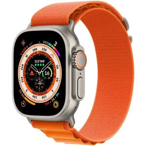 Apple Watch Ultra GPS + Cellular 49mm Titanium Case with Orange Alpine Loop -Small