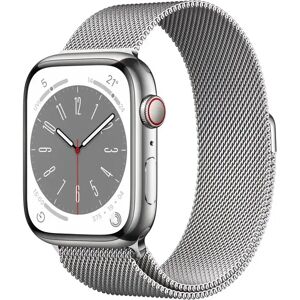 Apple Watch Series 8 GPS + Cellular 45mm Silver Stainless Steel Case with Silver Milanese Loop