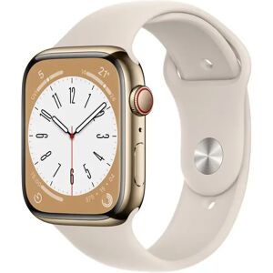 Apple Watch Series 8 GPS + Cellular 45mm Gold Stainless Steel Case with Starlight Sport Band - Regular