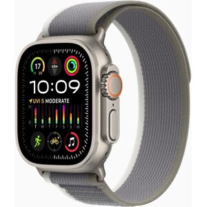 Apple Watch Ultra 2 GPS + Cellular 49mm Titanium Case with Green/Grey Trail Loop - M/L